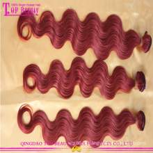 Cabelo virgem brasileiro Remy cabelo Humano cores, 12 &quot;-30&quot; clipe extensões de cabelo vermelho